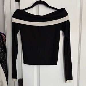 H&M Black and White Off-Shoulder Top